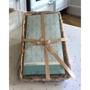 Water Hyacinth Paper Napkin Holder Wicker Basket With 50 Shell Napkins Bathroom